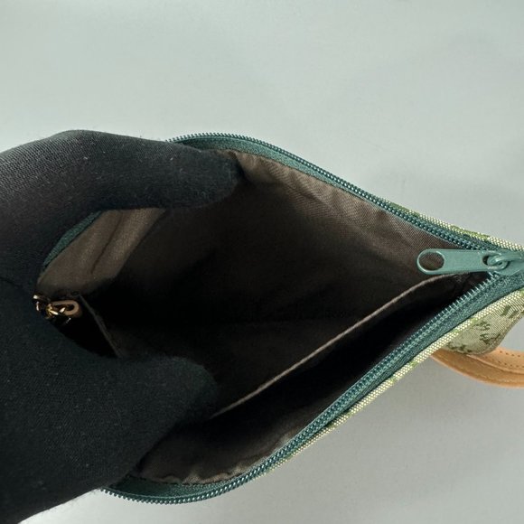 Dooney & Bourke Green DB Monogram Canvas Wristlet - Picture 11 of 12